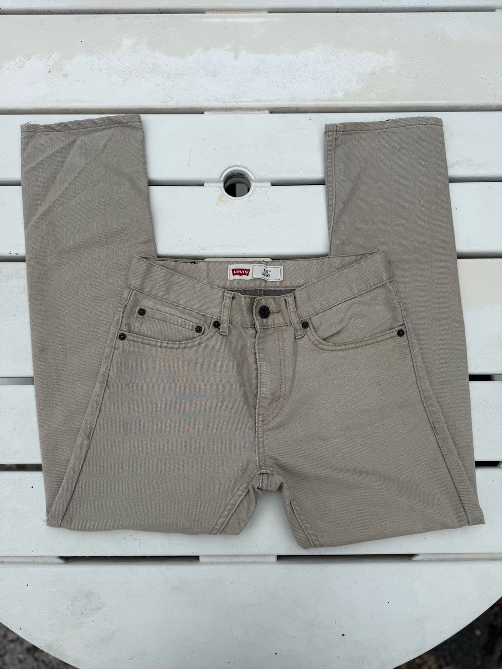 Levi's womens Light Beige Slim Straight Jeans